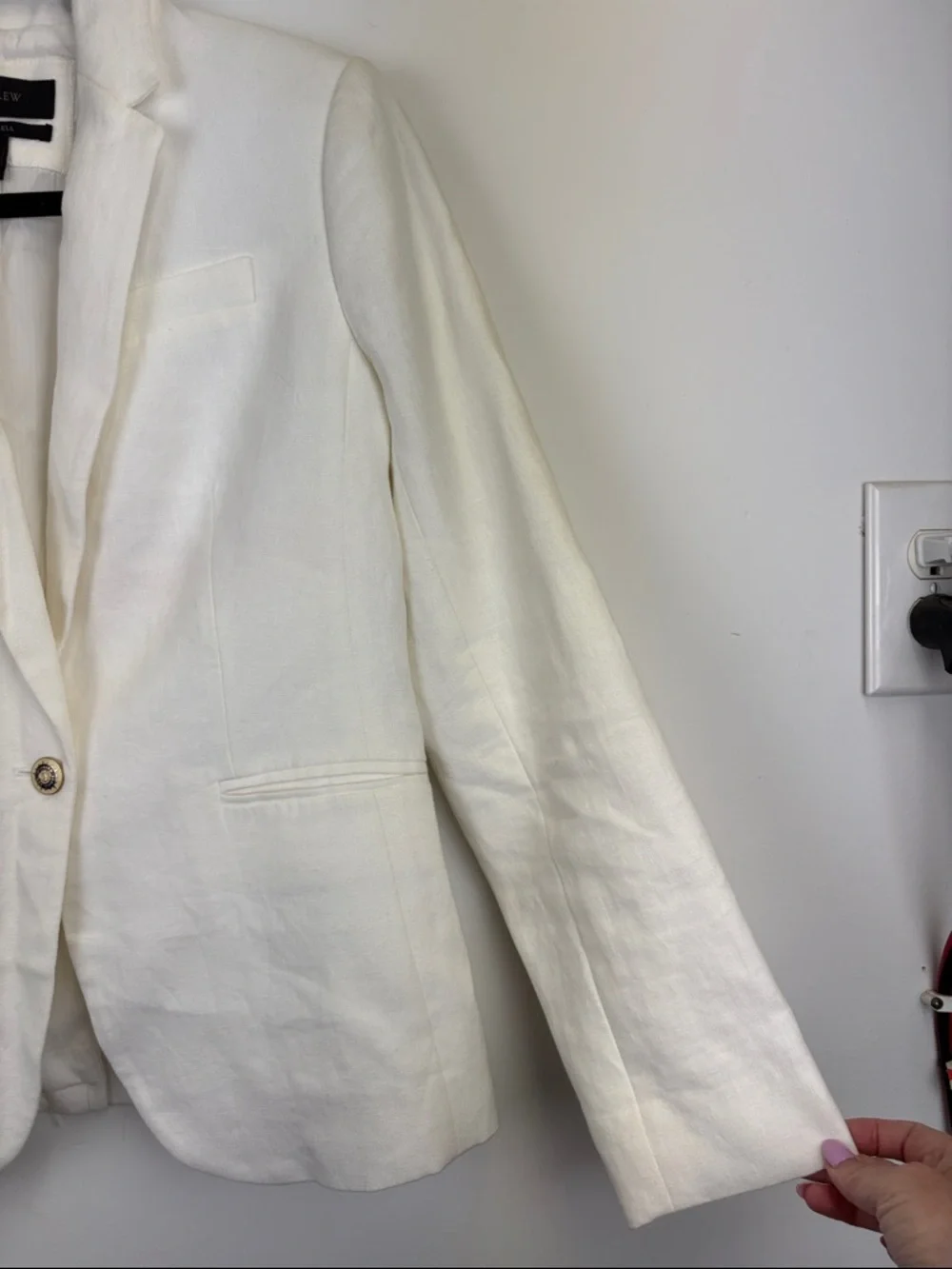 J. Crew Campbell Blazer White Linen Nautical Jacket Women's size 2